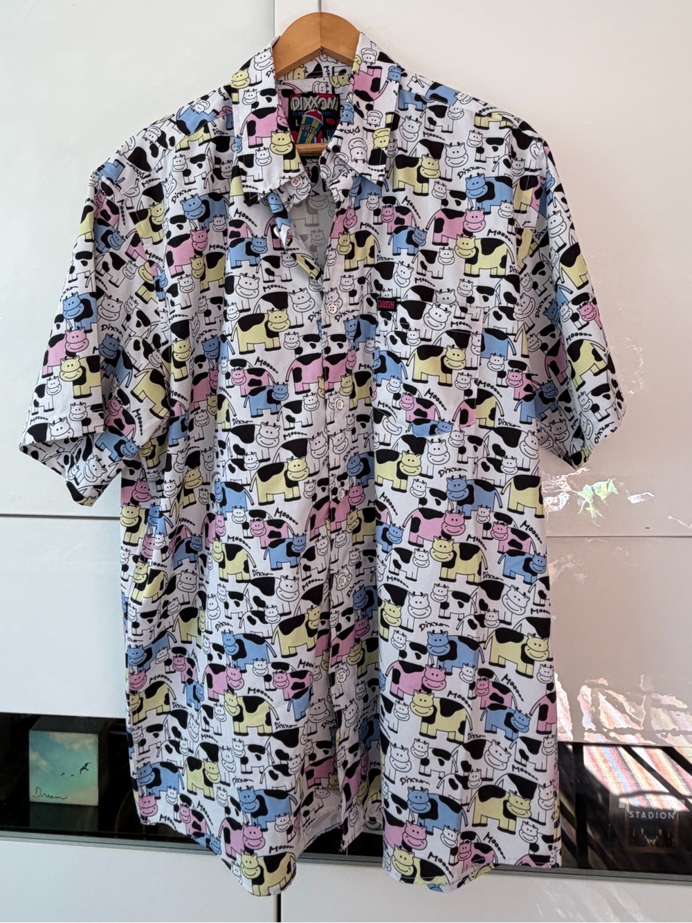 Dixxon Flannel Co.  “The Link” Cow Party Shirt, size L